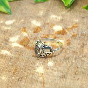 Natural Black Rutile Quartz Handmade 925 Sterling <b>Silver</b> Designer <b>Ring</b> for Women & <b>Men</b> - Product Image 2