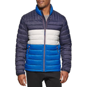 Men's Designer Canvas Puffer Jacket Waterproof Winter Quilted Bubble <b>Coat</b> with Down Custom Logo on Front for Outdoor Use - Product Image 1