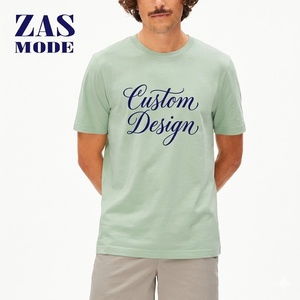 High Quality 100% Cotton Heavy <b>Weight</b> Luxury Tshirt Unisex Custom Print Logo Mock Neck <b>Blank</b> T Shirt Oversize Men's T-shirt - Product Image 1