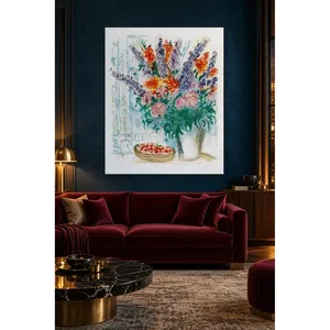 Fida Marc Chagall <b>Large</b> Bouquet Before the Window Canvas <b>Print</b> - Product Image 1