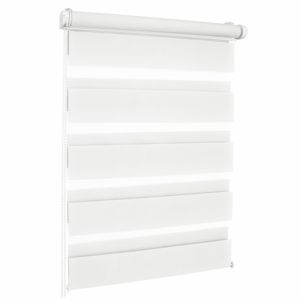 Persianas Enrollables Zebra BOJANEK, Persianas Horizontales de Día y Noche, Tela de Poliéster, Estilo Moderno, Protección Solar, para Hogar y Oficina, BLANCO - Product Image 1