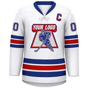 2023 Hochwertige Eishockey-Trikots Digitaldruck Benutzer definiertes Logo Eishockey-Trikot für Herren