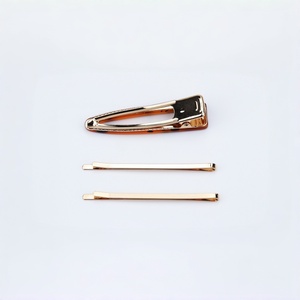 Set di fermagli per capelli a scatto in acetato color tartaruga oro, fermagli francesi minimalisti, forcine per capelli da donna e ragazza, antiscivolo, prodotti a Shandong - Product Image 2