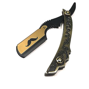 Navajas de Afeitar Profesionales de Alta Calidad con Hoja de un Solo Filo y Doble Filo, Acero Inoxidable de Alta Calidad, Mango Plegable - Product Image 2