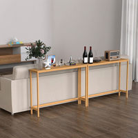 Table console moderne en métal mince pour entrée, salon, couloir étroit - Table longue derrière le canapé