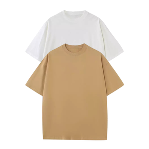 T-shirt lourd OEM design unisexe t-shirt vieilli personnalisé boîte en tissu emballage de t-shirt imprimé ensemble de vêtements pour hommes vente en gros - Product Image 1