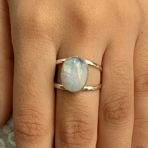 แหวนแต่งงานสเตอร์ลิงเงิน925ไม่ซ้ำใครสง่างามพลอยเจียระไนทรงรีทรงไข่การตั้งค่าครบรอบคลาสสิก - Product Image 1