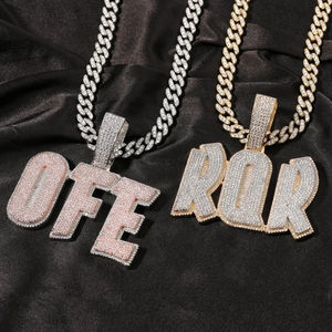 Colgante Personalizado de Oro Amarillo de 14 Quilates y Plata de Ley con Diamante Cultivado en Laboratorio con Claridad VVS, Joyería Encantadora para Hombre, a la Moda - Product Image 3