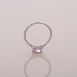IGI Certified Pear Cut Pink Lab Grown Diamond Solitaire Engagement-Wedding Ring <b>Solid</b> 925 Sterling <b>Silver</b> Rhodium Plated Prong - Product Image 5