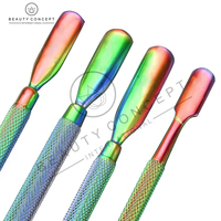 Umweltfreundlicher Hochwertiger Edelstahl-Nagelhautschieber mit Doppelkopf, Nagelreinigungswerkzeug, Anpassbare Optionen, Individuelle Farben, OEM-Nagelpflege