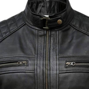 Nouveauté Veste de moto à fermeture éclair pour hommes Veste de moto d'hiver pour hommes, coupe ajustée, marque privée - Product Image 5