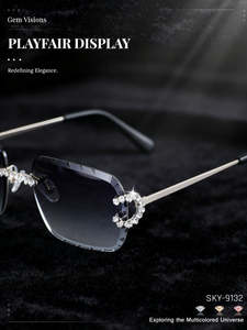 Fabricant de lunettes de soleil carrées sans monture de qualité supérieure, personnalisées, 3,2 carats, diamant naturel VS, taille diamant, protection UV400, unisexe - Product Image 5