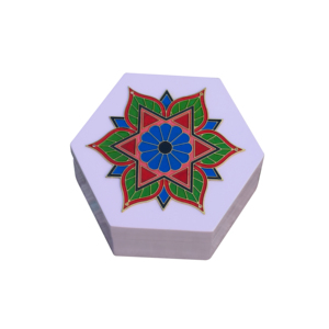 Caja de Almacenamiento de Madera Pintada a Mano, Tallada y Grabada, Estilo Vintage, para Joyas y Recuerdos, con Tapa con Bisagras, Modelo JNH5852 de J N Crafts - Product Image 5