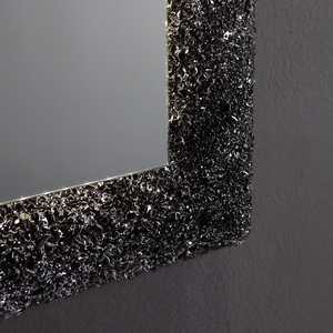 LED Backlit <b>Mirror</b> with Black Frame 90x62 Fused Glass Grit 90x62 - Product Image 4