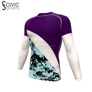 Venta al por mayor Bjj Spandex Sublimación personalizada Rash Guard manga corta Bjj Rash Guard para los hombres - Product Image 2