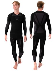 Combinaison intégrale en néoprène pour homme avec col zippé, anti-humidité, noire, pour enfant, écologique, extensible, pour le ski et la neige - Product Image 1