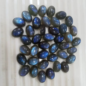 Pierre précieuse cabochon en labradorite naturelle de forme ovale, lisse et brillante, de haute qualité, en vrac, pour bijoux de mariage, sculpture - Product Image 1
