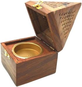 Natural Wooden Bakhoor Burner Home Decor Arabic Mubkhar Agate Bukhoor <strong>Incense</strong> <strong>Holder</strong> Indian Art <strong>Aromatherapy</strong> <strong>Diffuser</strong> - Product Image 5