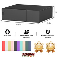Boîtes cadeaux noires sur mesure avec couvercles à fermeture magnétique, gaufrage, pelliculage mat, fabrication artisanale, matériaux recyclés, couleur personnalisée
