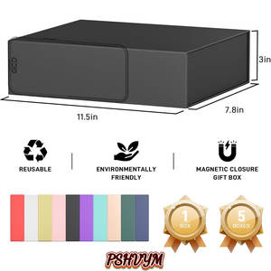 Cajas De Regalo Con Tapas, 11,5x7,8x3 En Caja De Regalo Negra Para Regalos Cierre Magnético Para Camisetas, Guantes, Bufandas, Libros, Bebé - Product Image 2