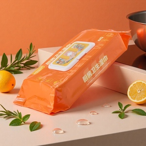 Lingettes nettoyantes pour cuisine Uniquality, 40 lingettes, élimination de la graisse, parfum frais, lingettes humides jetables multi-surfaces pour cuisinière, évier, table - Product Image 2
