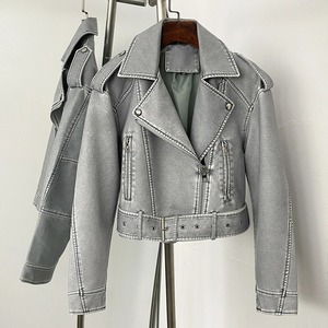 Veste en cuir femmes 2025 veste de base manteau femme hiver moto veste PU cuir fermeture éclair vêtements d'extérieur - Product Image 2