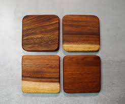 Best Selling round Coaster Set Handmade Fancy Wooden Resin-Crafted Eco-Friendly <b>Slate</b> <b>Mat</b> Tray of 4 Coasters - Product Image 3