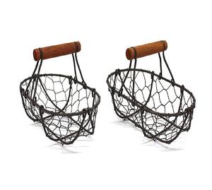Indian Stylish Handmade <b>Egg</b> Wire Basket New Arrival Home Kitchen Ware Basket Black Color <b>Eco</b> Friendly <b>Egg</b> Wire Basket - Product Image 6