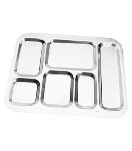 VENTE EN GROS STYLE INDIEN ACIER INOXYDABLE ÉCOLE ALIMENTAIRE CANTINE PLATEAU DE SERVICE EN MÉTAL ACIER DIVISÉ MESS PLATEAU ALIMENTAIRE - Product Image 3
