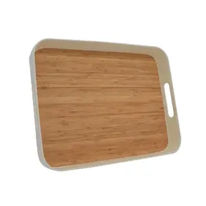 Ensemble de 3 plateaux en bois de haute qualité, finition élégante, plateau de service en bois, designs luxueux, prix efficaces, meilleure qualité, vente en gros - Product Image 3