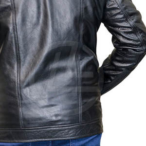 <b>Faux</b> <b>Leather</b> <b>Jacket</b> With Adjustable Waist <b>For</b> <b>Men</b> Zip-Up <b>Leather</b> <b>Jacket</b> <b>For</b> <b>Men</b> With Stylish Shoulder Detail - Product Image 5