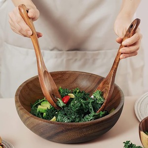 ช้อนและส้อมสำหรับสลัดไม้เซิร์ฟเวอร์ผสมสลัด - Product Image 6