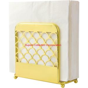 Luxury Gold Metal <b>Napkin</b> Holder With Pattern Freestanding Tabletop Tissue <b>Dispenser</b> Stand For Dining Table Kitchen & Home Decor - Product Image 1