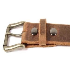 Cinturón informal de cuero marrón de doble tono de Venta caliente, cinturones y accesorios informales de cuero de vaca de grano completo pintados a mano - Product Image 4