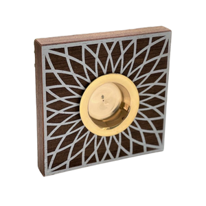 Porte-brûleur d'encens arabe traditionnel Ramadan cadeau bois d'agar forme de plateau carré brûleur d'encens parfumé - Product Image 1