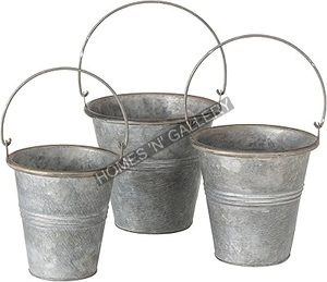 Customizable Metal Galvanized Garden Planter <b>Flower</b> Bucket for Indoor and Outdoor Garden Plant - Product Image 2