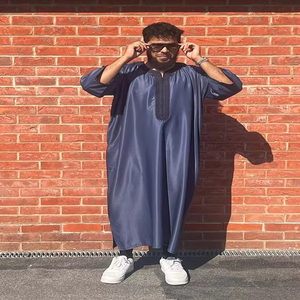 Nouvelle arrivée Thobes pour hommes de toutes les couleurs et tailles personnalisées Confortable Islamique Hommes Plus Size Thobes Thawb Respirant - Product Image 3