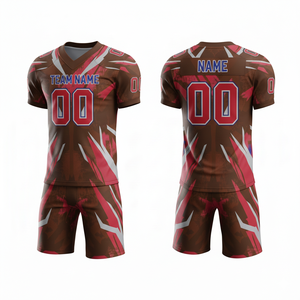 Ensemble de maillot et short de football américain personnalisé avec position du logo sur le devant, 100% polyester, antibactérien, séchage rapide, toutes saisons - Product Image 2
