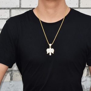 Pendentif en argent sterling S925 Iced Out Cross Angle Wings Hip Hop Lab Grown Diamonds en taille personnalisée pour unisexe - Product Image 2