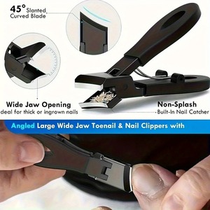 Ensemble de 3 coupe-ongles en plastique robuste pour les seniors, design incliné pour une utilisation facile, grand récupérateur d'ongles sans dégâts - Product Image 4