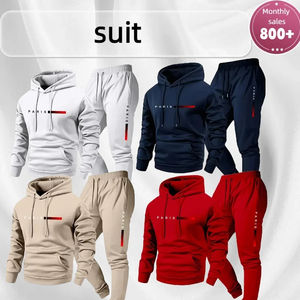 Sudadera con capucha de gran tamaño de color sólido personalizado y chándal para correr 100 por ciento conjunto de algodón pesado - Product Image 6