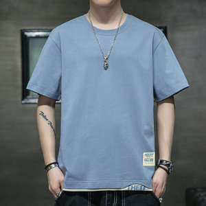 Venta al por mayor personalizado Unisex de alta calidad negro camiseta ropa de calle verano peso pesado suelto transpirable botón serigrafía algodón - Product Image 6