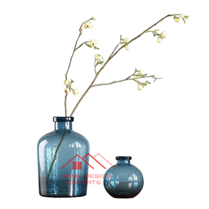Dernier design Vente chaude Fourniture directe d'usine Vases en verre et cristal de luxe nordiques gris vert pour fleurs Décoration intérieure - Product Image 4