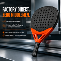 Karbon Fiber Özel OEM Fabrikası Başlangıç Seviyesi Hafif Nefes Alabilen Geniş Sweet Spot EVA Özlü Polyester Çoklu Padel Raketi