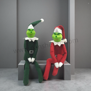 Venta al por mayor de fábrica, adornos navideños transfronterizos, <span class=keywords><strong>muñecos</strong></span> de elfo y <span class=keywords><strong>Grinch</strong></span> de peluche para decoraciones navideñas - Product Image 1