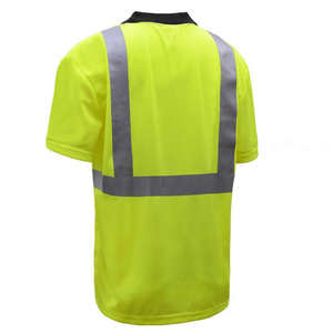 Camiseta Polo de Seguridad de Manga Larga OEM, Ropa de Trabajo, Camiseta Polo de Seguridad de Alta Visibilidad 100% Algodón con Cinta Reflectante - Product Image 6