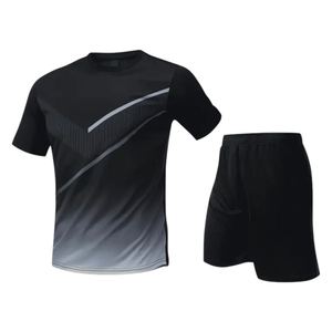 Regular Fit Breathable Casual <b>Knitted</b> Shirt Shorts Summer Training 2-Piece Men's Sports Short Sleeve <b>Set</b> - Product Image 1