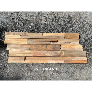 Paneles de Pared 3D Modernos de Madera PANGESTU, Diseño Geométrico, Insonorizantes, de Madera de Teca de Indonesia, para Entretenimiento en el Hogar - Product Image 1