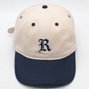 Outdoor Casual Unisex Customised Classic Two Tone 6 Panel Cotton Unstructured Embroidered Curved Brim <b>Baseball</b> <b>Cap</b> - Product Image 3