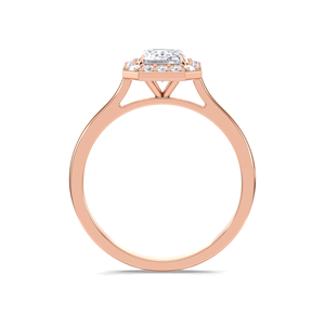 IGI Certified 1.18CT Emerald Cut Halo Lab Grown Diamond Engagement <b>Ring</b> 9K Yellow/White/Rose Gold Geometric Frame Bridal <b>Ring</b> - Product Image 4